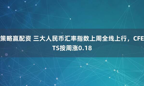 策略赢配资 三大人民币汇率指数上周全线上行，CFETS按周涨0.18